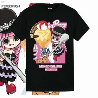  ใหม่เอี่ยม❈❐One Piece ร่วม COS Perona แขนสั้นเสื้อยืดอะนิเมะอุปกรณ์ต่อพ่วงครึ่งแขน