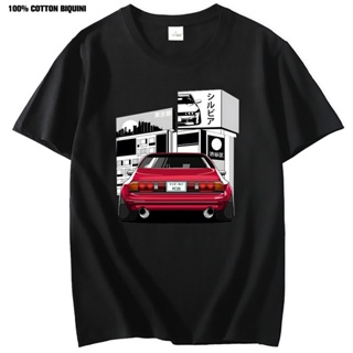 เสื้อยืดแขนสั้น พิมพ์ลาย Initial D Jdm Boost Turbo สีขาว สไตล์ญี่ปุ่น สําหรับแฟนรถแข่ง