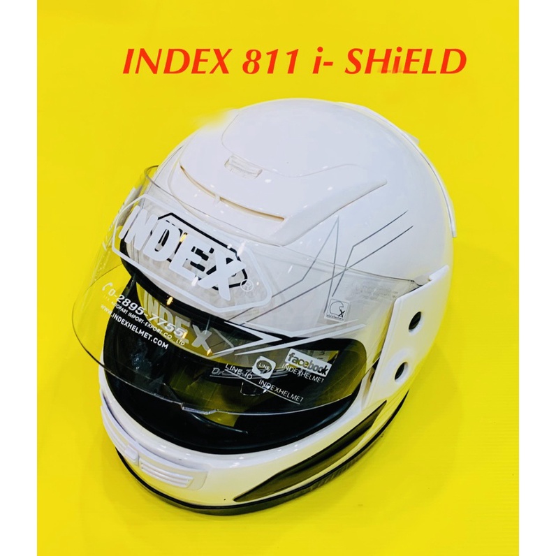 หมวกกันน็อค index 811 ไอชิลค์ Size : L (แผ่น2ชั้น) สีขาว : INDEX