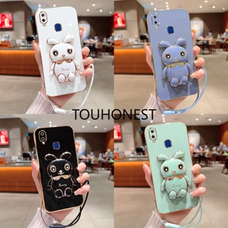 เคส Vivo Y91 เคส Vivo Y91i เคส Vivo Y93 เคส Vivo Y95 Case Vivo Y91C Case Vivo Y91D Case Vivo V9 Case Vivo V11 Pro Case Vivo Y85 Case Vivo Y97 Case Vivo Y93S Y1S Case New Cute Rabbit Bracket Mobile Softcase Phone Cases With Rope ใหม่ กระต่ายน่ารัก ตัวยึด