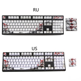 R* ปุ่มกดคีย์บอร์ด OEM PBT DYE SUB 110 คีย์ ภาษาอังกฤษรัสเซีย สําหรับเล่นเกม