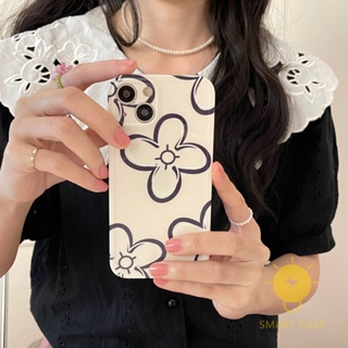 For เคสไอโฟน 14 Pro Max [Simple Flower IMD] เคส Phone Case For iPhone 14 Pro Max Plus 13 12 Mini 11 X XS Max XR SE 8 7 For เคสไอโฟน11 Ins Korean Style Retro Classic Couple Shockproof Protective TPU Cover Shell