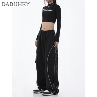 DaDuHey🎈 2023 American Style Retro High Street Sports Pants Casual Pants Fashion Trend Ins Ladies Loose Jogging Pants