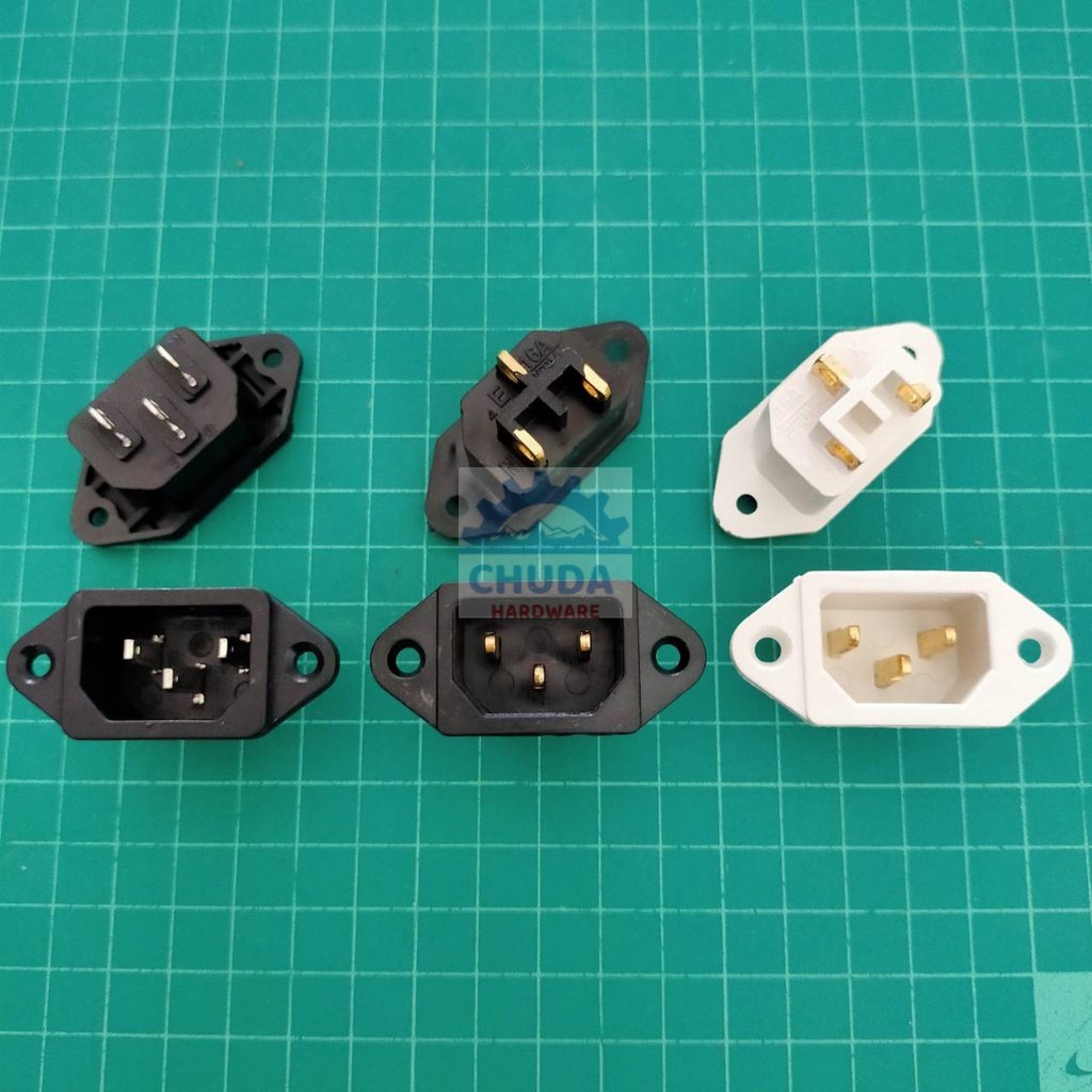 ปลั๊ก ขั้วปลั๊ก ปลั๊กเสียบ เต้ารับ เต้าเสียบ ซ็อคเก็ต หม้อหุงข้าว Inlet AC Power Plug Socket #AC-05 (1 ตัว)
