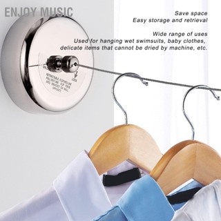  Enjoy Music ราวตากผ้าหดได้ 304 สแตนเลสความปลอดภัยดึงกลับอัตโนมัติ Double Pulley สายซักรีดสำหรับในร่มกลางแจ้ง