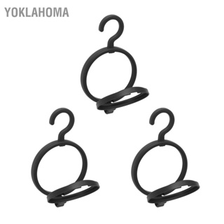  YOklahoma 3 ชิ้นแขวนขาตั้งวิกผมประหยัดพื้นที่แบบพกพาพลาสติกแสดงวิกผมไม้แขวนเสื้อสำหรับการเดินทางที่บ้านสีดำ