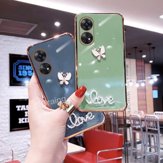 เคสโทรศัพท์ซิลิโคน แบบนิ่ม ลายผีเสื้อ หรูหรา สําหรับ OPPO Reno 8T 5G Reno8 T 4G Reno8T