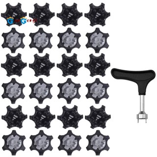 25Pcs Easy to Change Studs, Universal Anti Skid Golf Shoes, with Golf Spike Wrench Two Pin Shoes Remover Replacement