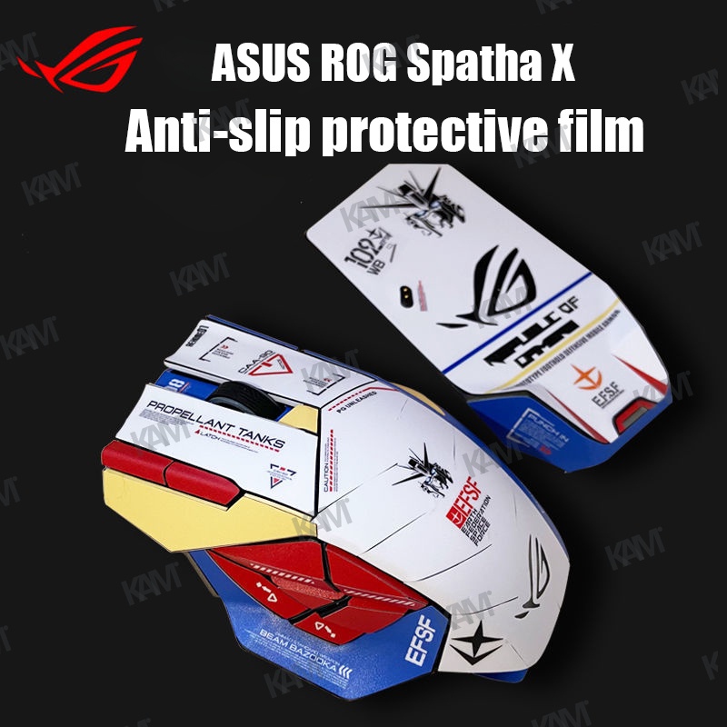 Kam สําหรับ ASUS ROG Spatha X WIRELESS เมาส์สีสันสดใสผิวสติกเกอร์ป้องกันเหงื่อลื่น PVC ประณีตด้านข้าง grip ฟิล์มป้องกันสติกเกอร์เคลือบดูดซับเหงื่อป้องกันรอยขีดข่วน