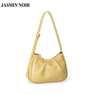 Jasmin NOIR กระเป๋าสะพายไหล่ กระเป๋าถือ หนัง PU เรียบง่าย สําหรับสตรี