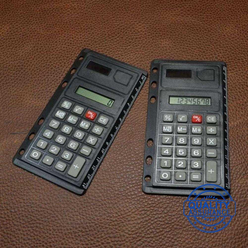 A6 แผ่นจดบันทึกแบบหลวมพร้อมเครื่องคิดเลข 6 หลุมพร้อมเครื่องคิดเลขไม้บรรทัด K2W8 F1J9