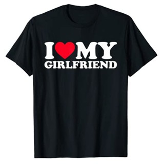 【2023】เสื้อยืด พิมพ์ลาย I Love My Girlfriend I Heart My-Girlfriend เหมาะกับของขวัญวันวาเลนไทน์ สําหรับแฟนสาวS-5XL