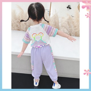 Girls summer clothes 2022 new online celebrity clothes childrens summer Western style childrens summer suit baby girls two-piece suit