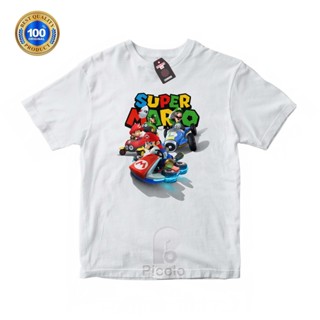 (ฟรีชื่อ) เสื้อยืด ผ้าฝ้าย ลายการ์ตูนเกม SUPER MARIO UNISEX สําหรับเด็ก