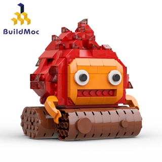 Buildmoc Howls Moving Castle บล็อคตัวต่อ รูปปราสาท Hayao Miyazaki Calcifer Devil of Fire ของเล่นเสริมการเรียนรู้เด็ก 252 ชิ้น