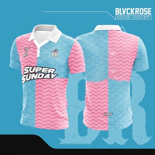 พร้อมส่ง baju jersey เสื้อยืดโปโล แขนสั้น พิมพ์ลาย สีชมพู สีเขียว 2023