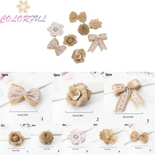 【COLORFUL】Burlap Flowers Burlap Hessian Rose Rustic For Holiday Birthday Parties