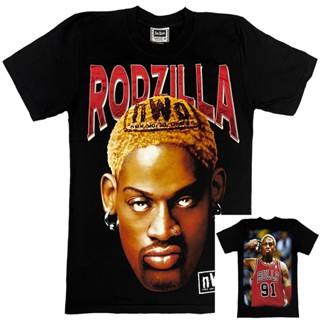 เสื้อยืดแขนสั้น ผ้าฝ้าย 100% พิมพ์ลาย DENNIS RODMAN RODZILLA NWO Shirt สไตล์ฮิปฮอป