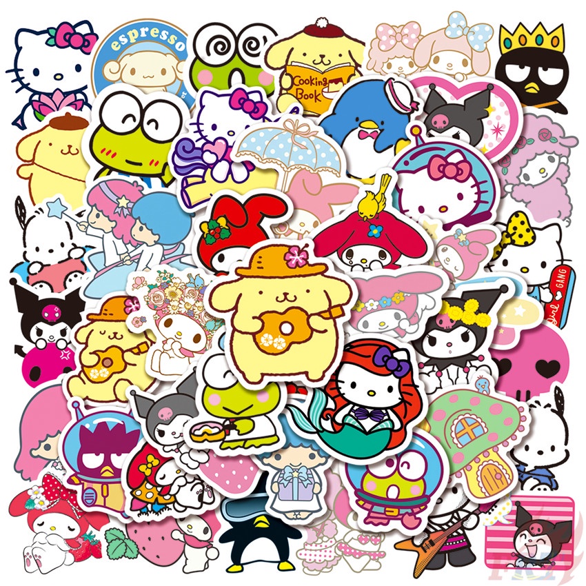สติกเกอร์ ลายการ์ตูน S.a.n.r.i.o Kawaii Character Mixed Series 07 สําหรับติดตกแต่ง 50 ชิ้น / เซต DIY แฟชั่น กระเป๋าเดินทาง แล็ปท็อป สเก็ตบอร์ด สติกเกอร์ Doodle