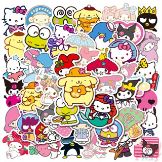 ❉ สติกเกอร์ ลายการ์ตูน Sanrio Kawaii Character Mixed Series 07 สําหรับติดตกแต่ง ❉ 50 ชิ้น / เซต Q Melody Kuromi Kerokero Keroppi Cinnamoroll Hello Kitty DIY แฟชั่น กระเป๋าเดินทาง แล็ปท็อป สเก็ตบอร์ด สติกเกอร์ Doodle