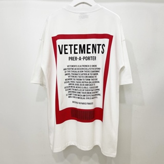 เสื้อยืดแขนสั้นลําลอง คอกลม ผ้าฝ้าย ทรงหลวม พิมพ์ลาย VETEMENTS back สําหรับผู้ชาย และผู้หญิง