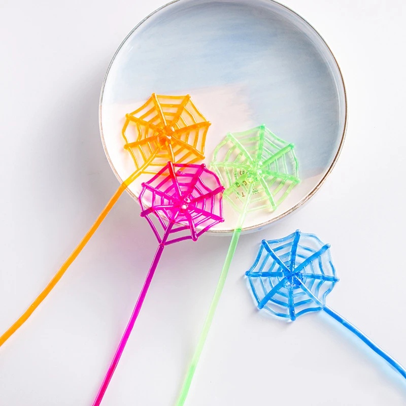 ของเล่นใยแมงมุมเหนียว ยืดหยุ่น สุ่มสี ของขวัญวันเกิด ฮาโลวีน ปาร์ตี้ คลายเครียด สําหรับเด็ก