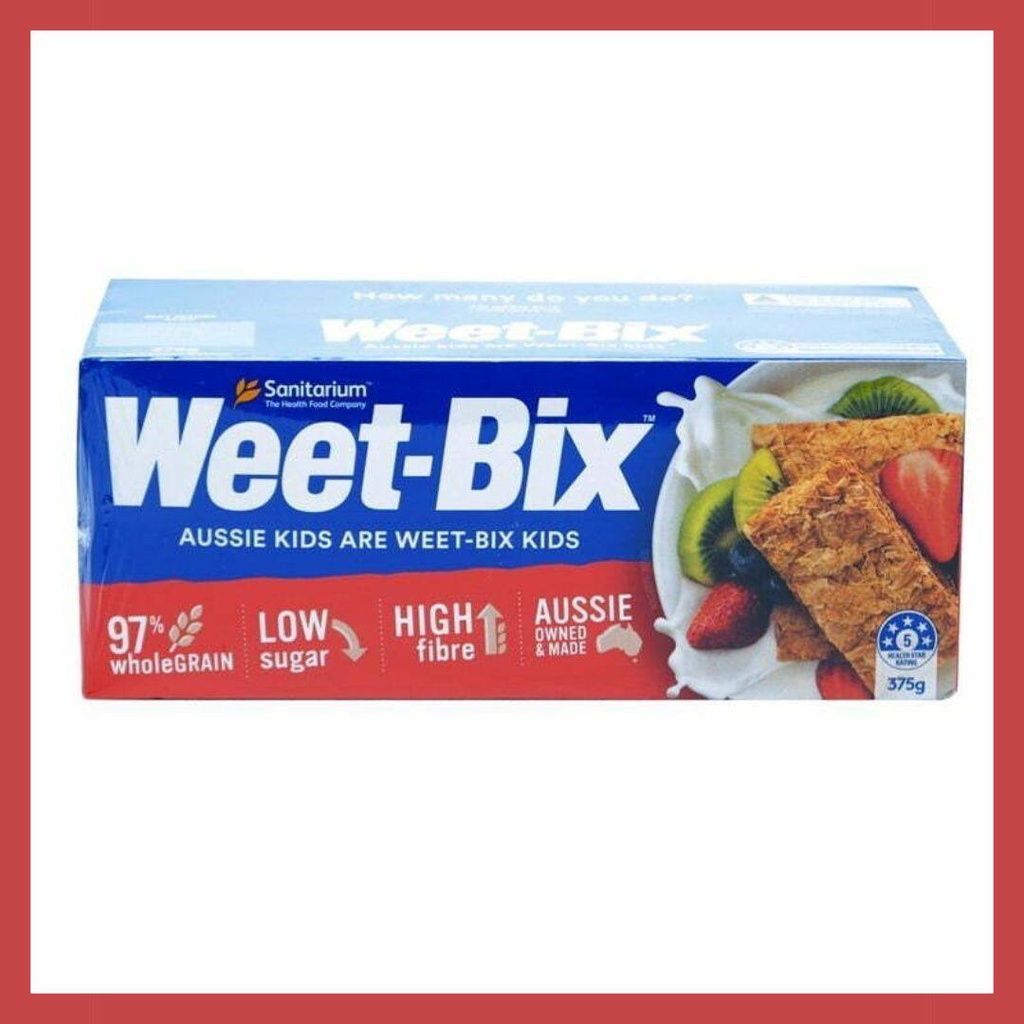 Sanitarium Weet-Bix Whole Grain, Low Sugar, High Fiber อาหารเช้าซีเรียลจากออสเตรเลีย 375g