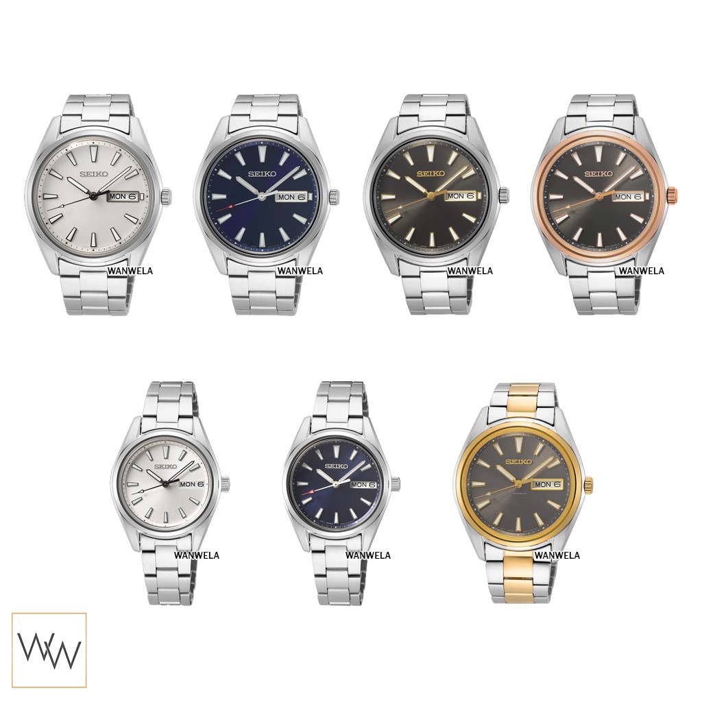 🔥🔥ส่งเร็ว[ใส่โค้ดลดเพิ่ม] ของแท้ นาฬิกาข้อมือ Seiko Sapphire Quartz สายสแตนเลส ประกันศูนย์ไทย