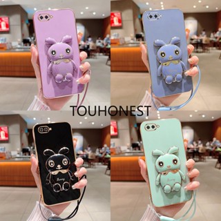 เคส Oppo A5 Case New Cute Rabbit Bracket Mobile Softcase Phone Cases With Rope โทรศัพท์มือถือ แบบนิ่ม ลายกระต่ายน่ารัก พร้อมเชือกคล้อง สําหรับ