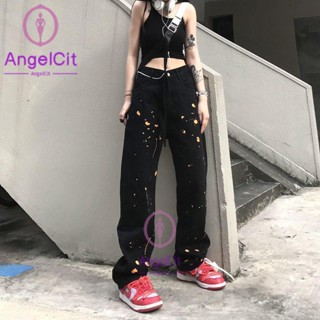 Angelcity ※ กางเกงยีนขากว้าง ทรงหลวม ขนาดใหญ่ สไตล์เกาหลี ฤดูใบไม้ผลิ และฤดูใบไม้ร่วง สําหรับผู้ชาย และผู้หญิง 2023