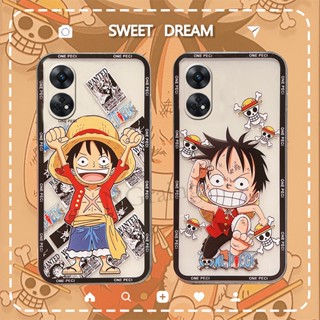 ขายดี เคสโทรศัพท์มือถือแบบนิ่ม ใส กันรอยเลนส์กล้อง ลายการ์ตูนลูฟี่ Onepiece สําหรับ OPPO Reno8 T 4G 5G Reno 8T