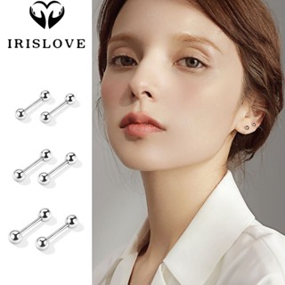 Irislove ต่างหูเม็ดเดี่ยว เงิน S925 ทรงกลม ขนาดเล็ก เครื่องประดับ สําหรับผู้หญิง และผู้ชาย 1 ชิ้น