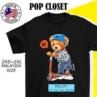 BEST SELLER LET THE FUN BEGINS TEDDY BEAR TSHIRT WOMEN MEN BAJU T SHIRT PEREMPUAN LELAKI T-SHIRT COTTON LENGAN PEND_02