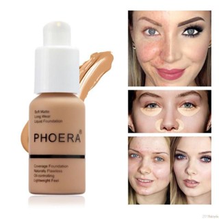 ♕Phoera Moisturizing Liquid Foundation คอนซีลเลอร์ Whitening Brightening Matte กันน้ำยาวสวมใส่เต็มรูปแบบสิว Spot Natural Face Primer แต่งหน้า10สี Wfuture♕