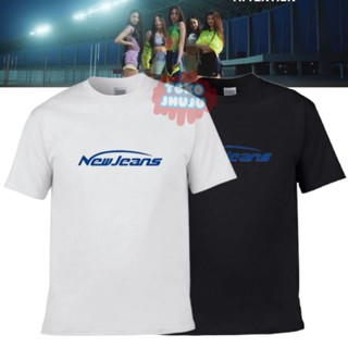 เสื้อยืดแฟชั่น เสื้อยืด พิมพ์ลาย Newjeans สีฟ้า