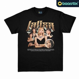 oversize T-shirt Bearstix เสื้อยืด ลาย Bootleg Lalisa Kaos Money Baju Blink สไตล์สตรีท S-5XL