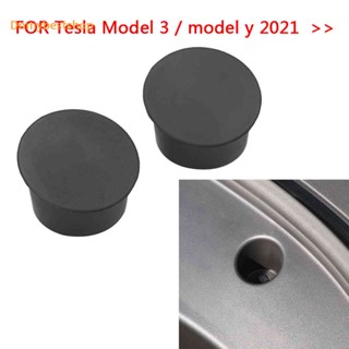 [Domybestshop.th] ฝาครอบป้องกันสกรู ด้านหน้า สําหรับ Tesla Model 3 Model Y 2021 2 ชิ้น