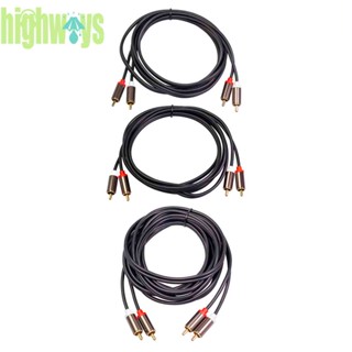 ♚พร้อมส่ง♚สายเคเบิล RCA เป็น 2 RCA ตัวผู้ เป็นตัวผู้ สําหรับเครื่องขยายเสียงทีวี CD [highways.th] 2 ชิ้น