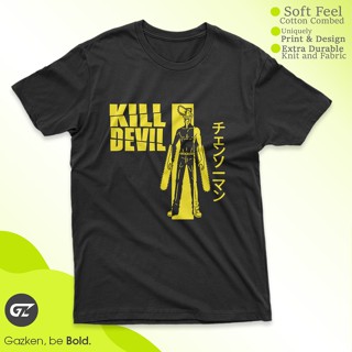 เสื้อยืด พิมพ์ลายการ์ตูนอนิเมะ Gazken Kill Devil Denji Chainsaw Man สําหรับผู้ชาย_03