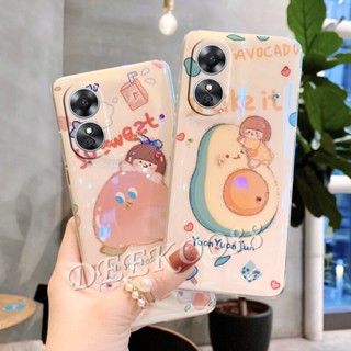 ใหม่ เคสโทรศัพท์มือถือนิ่ม ลายการ์ตูนอะโวคาโด พีช ประดับกลิตเตอร์ พลอยเทียม วิบวับ สําหรับ OPPO Reno8 T A78 5G 4G 2023 Reno 8 8T Reno8T OPPOA78 2023