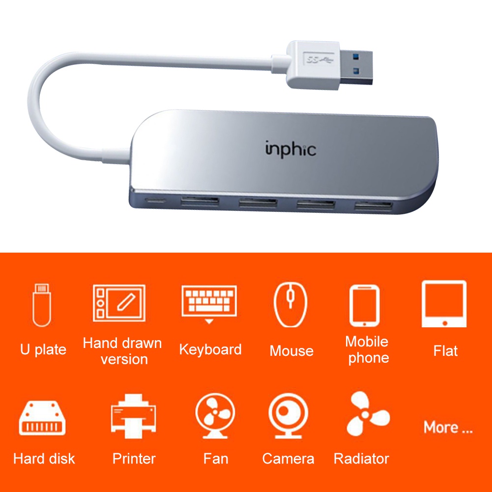 ฮับ USB ความเร็วสูง 4 พอร์ตฮับ USB 3.0 HUB Adapter สำหรับ PC แล็ปท็อปอุปกรณ์เสริมคอมพิวเตอร์