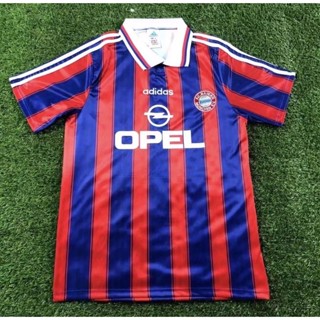 เสื้อกีฬาแขนสั้น ลายทีมชาติฟุตบอล Bayern 95-97 ชุดเหย้า สไตล์เรโทร ไซซ์ S-XXL