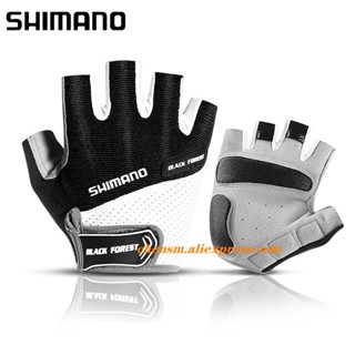 Shimano ผู้ชาย ผู้หญิง ฤดูร้อน แห้งเร็ว ครึ่งนิ้ว ถุงมือตกปลา ระบายอากาศ กันลื่น กลางแจ้ง ตั้งแคมป์ ล่าสัตว์ ขี่จักรยาน ถุงมือกีฬา