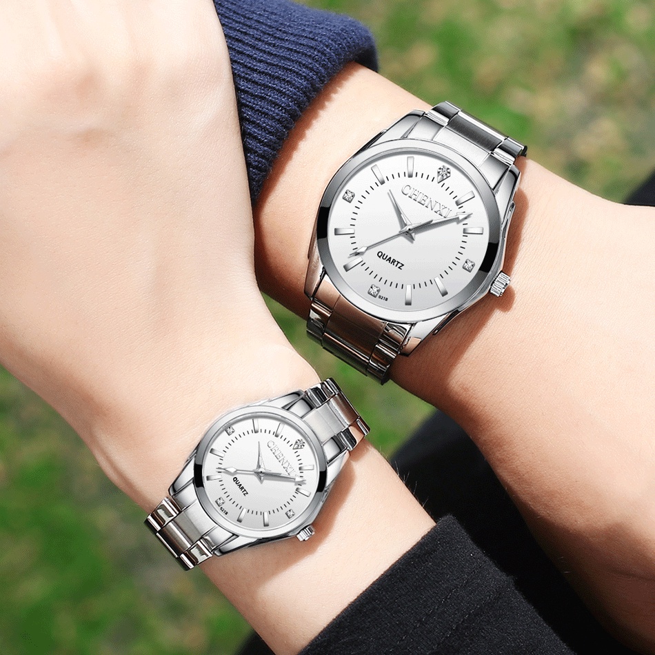 CHENXI/CHENXI CX-021B นาฬิกาข้ามพรมแดนหญิงสุภาพสตรีนาฬิกาข้อมือนาฬิกาคู่นาฬิกากันน้ําผู้ชายนาฬิกาควอ