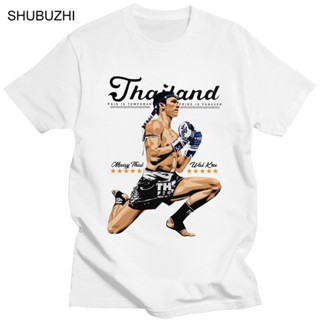 เสื้อแฟชั่นผญ sexy - เสื้อยืดมวยไทยสุดเท่ผู้ชายผ้าฝ้าย Wai Kru Tees O-neck แฟชั่นแขนสั้นเสื้อยืดกรา