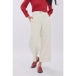 ESPADA กางเกงทรงขากว้าง ผู้หญิง สีเบจ | Wide Leg Trousers | 4589