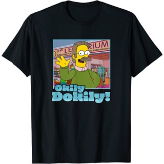 เสื้อยืด พิมพ์ลาย The Simpsons Ned Flanders Okily Dokily สําหรับผู้ชาย_07