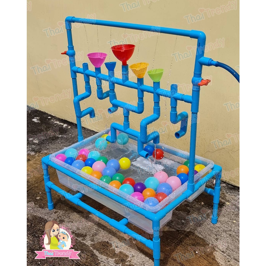Waterplay Station ของเล่นเด็ก โต๊ะเล่นน้ำสำหรับเด็ก แถมฟรี กรวย5ใบ (ชุดใหญ่) - รูปที่ 6