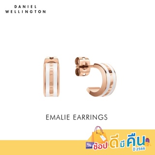 Daniel Wellington ต่างหู EMALIE EARRINGS Satin White สีโรสโกลด์