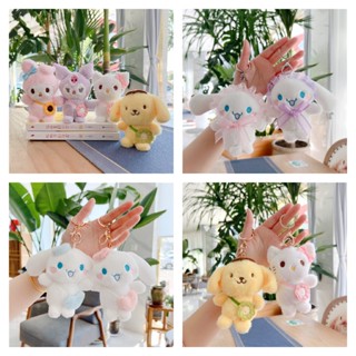 SANRIO พวงกุญแจ จี้ตุ๊กตาเมโลดี้ ซานริโอ้ ซินนาม่อนโรลน่ารัก แบบนิ่ม สําหรับห้อยกระเป๋า